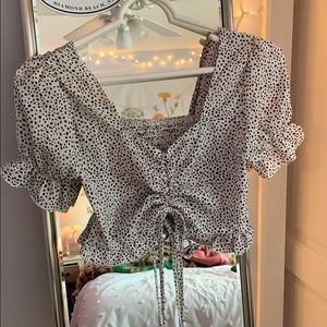 Cinch Polkadot Top